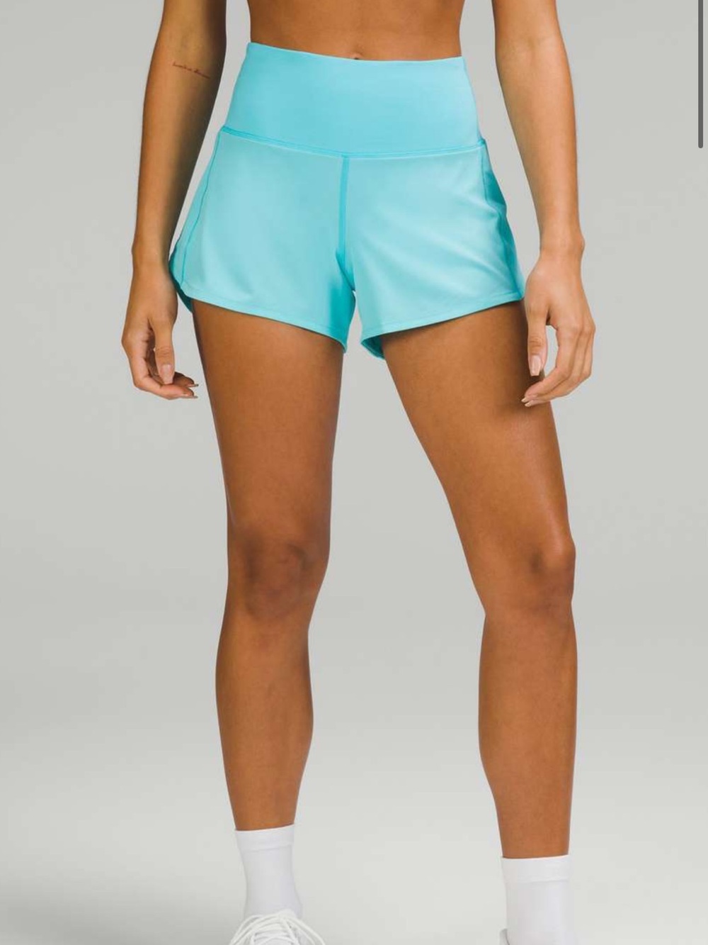 Lululemon Speed Up High-Rise Lined Short 4" in Electric Turquoise Women’s Size 2